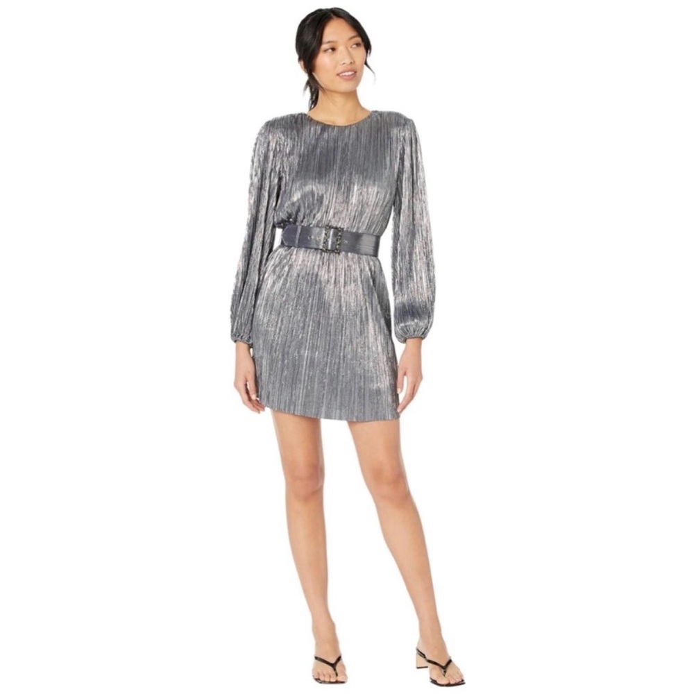 BCBGMaxAzria Metallic Long Sleeve Dress
